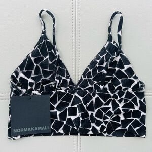 NWT! Norma Kamali SLIP BRA in Black Mosaic Size XXS